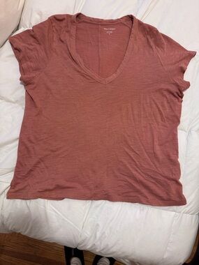 Banana Republic Cozy Slub V-Neck Tee - Rusty Orange